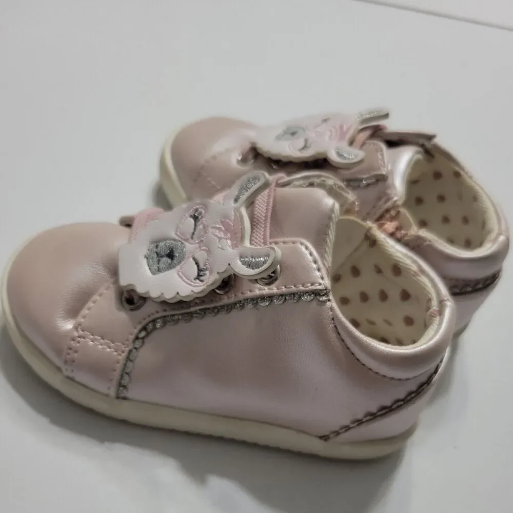 Born Girls 5 Bailey Mika Pink Silver Side Zipper Lace Low Top Shoes Sparkle Lama